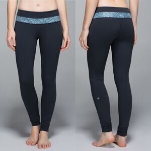 LULULEMON Wunder Under Leggings Pants Reversible Coal Gray Luon Medium Rise